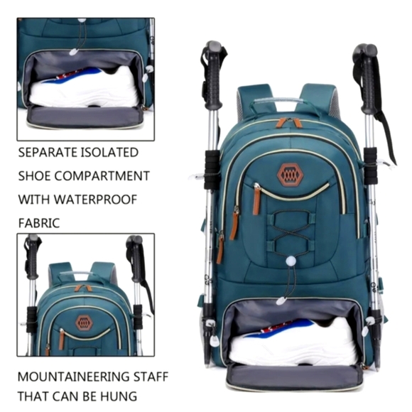 High School Backpack With Shoe Compartment Laptop Bag School Gym Bag Tote - Picture 5 of 14